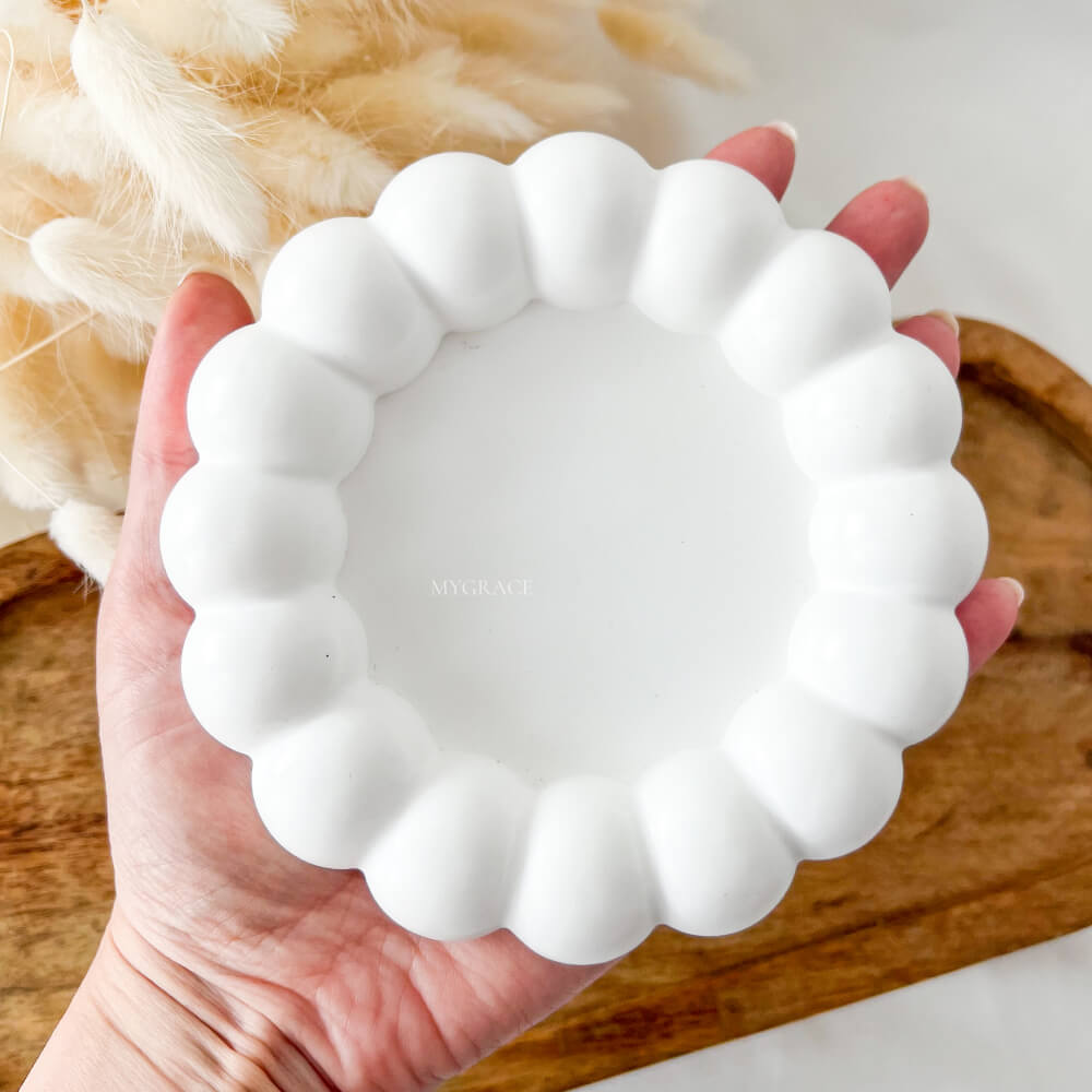 Tăviță decorativă pentru bijuterii și lumânări, model bule, handmade