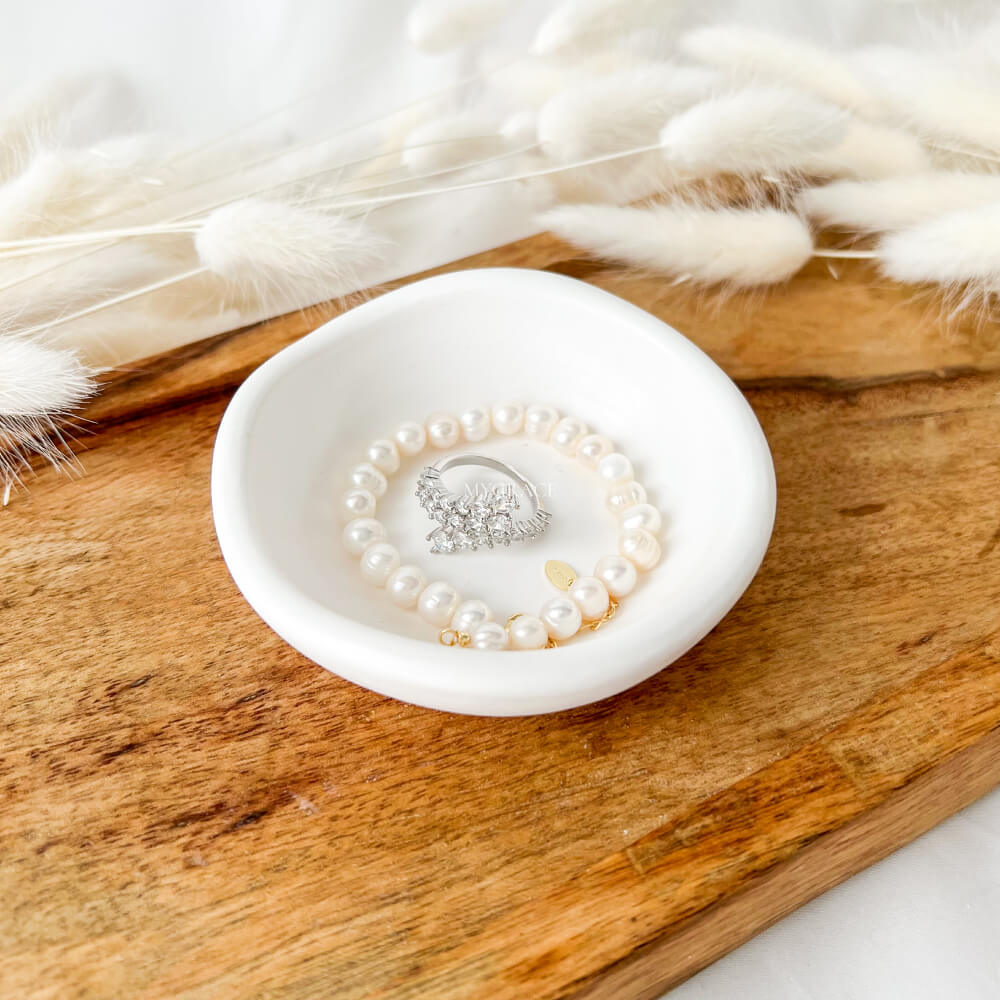 Bol decorativ ceramic, minimalist, realizat manual