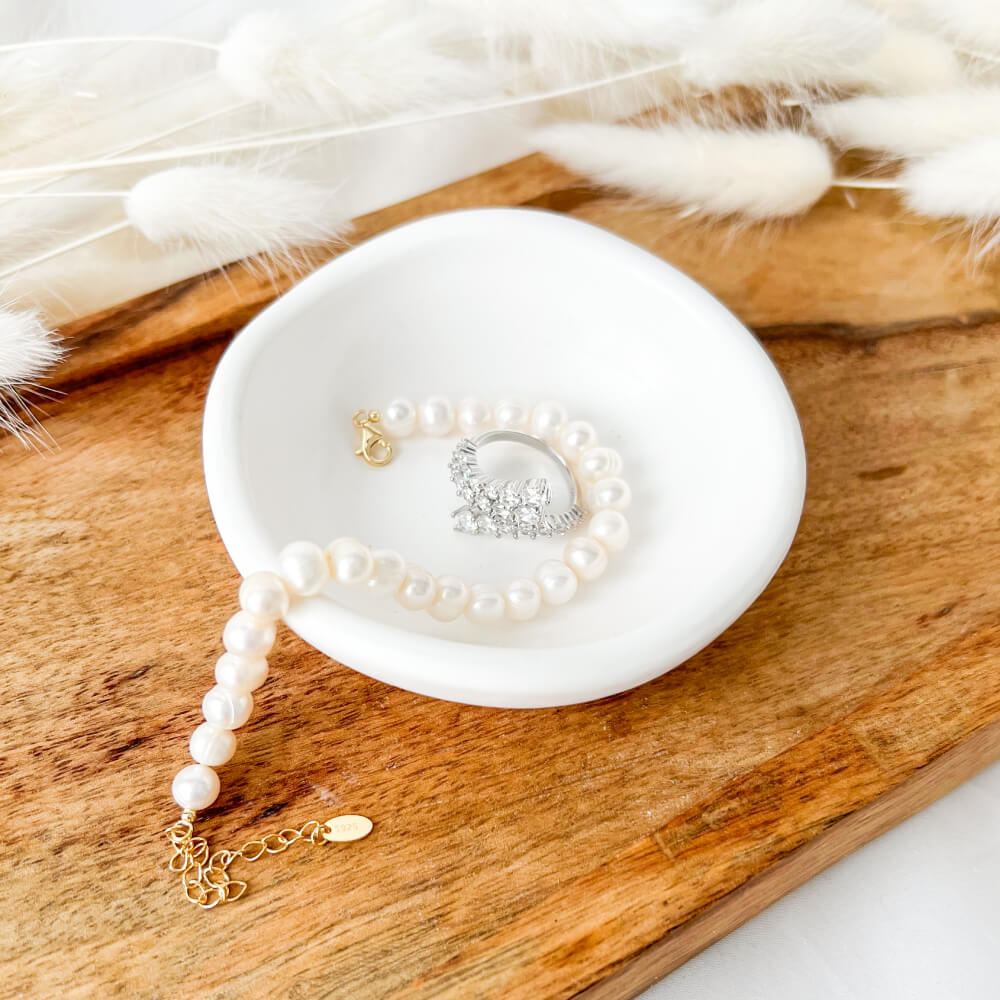 Bol decorativ ceramic, minimalist, realizat manual