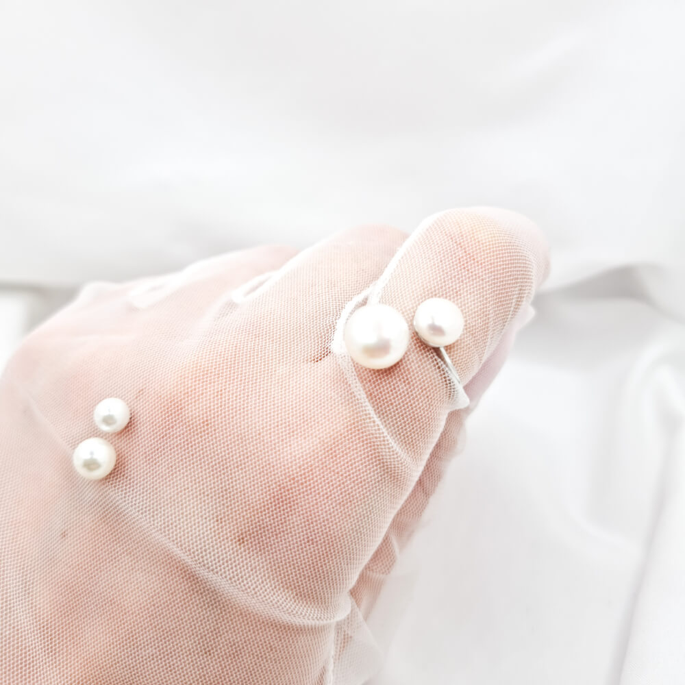 Silver Ring “Be Pure”, White, 925 Sterling Silver and Natural Pearls, Adjustable, MYGRACE