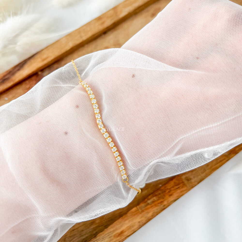 925 Sterling Silver Tennis Bracelet, Gold, Gold-Plated, Adorned with Zirconia, 2 mm – MYGRACE