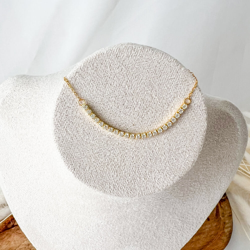 925 Sterling Silver Tennis Bracelet, Gold, Gold-Plated, Adorned with Zirconia, 2 mm – MYGRACE