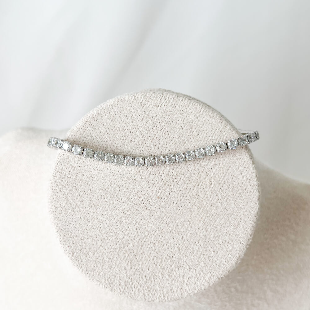 925 Sterling Silver Tennis Bracelet, Silver, Rhodium-Plated, Adorned with Zirconia, 3 mm – MYGRACE