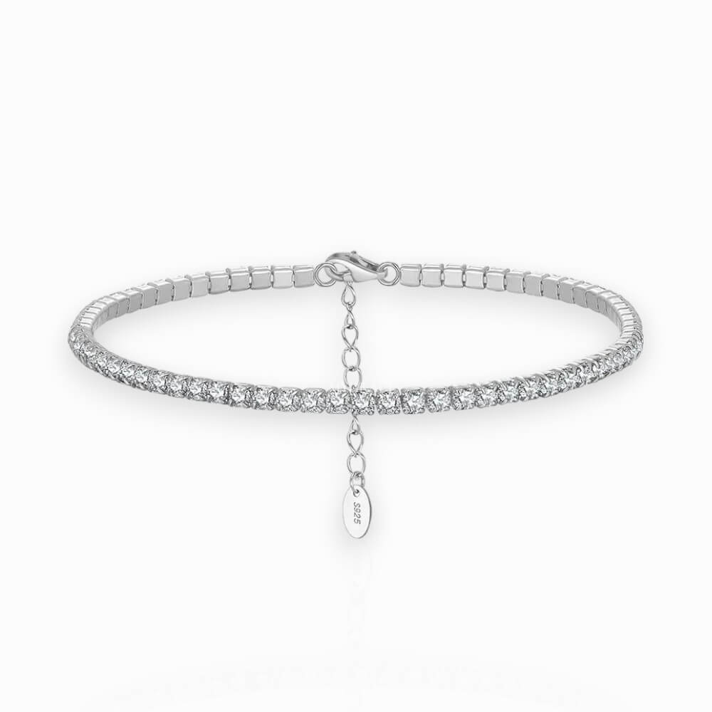 925 Sterling Silver Tennis Bracelet, Silver, Rhodium-Plated, Adorned with Zirconia, 3 mm – MYGRACE
