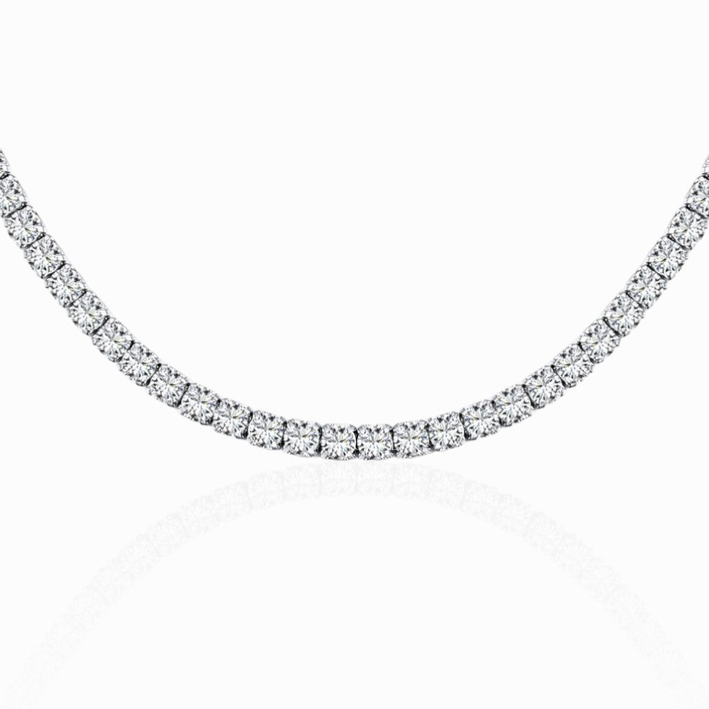 Colier tennis argint 925/Choker tennis, argintiu, placat cu rodiu și decorat cu zirconiu, 3 mm, MYGRACE