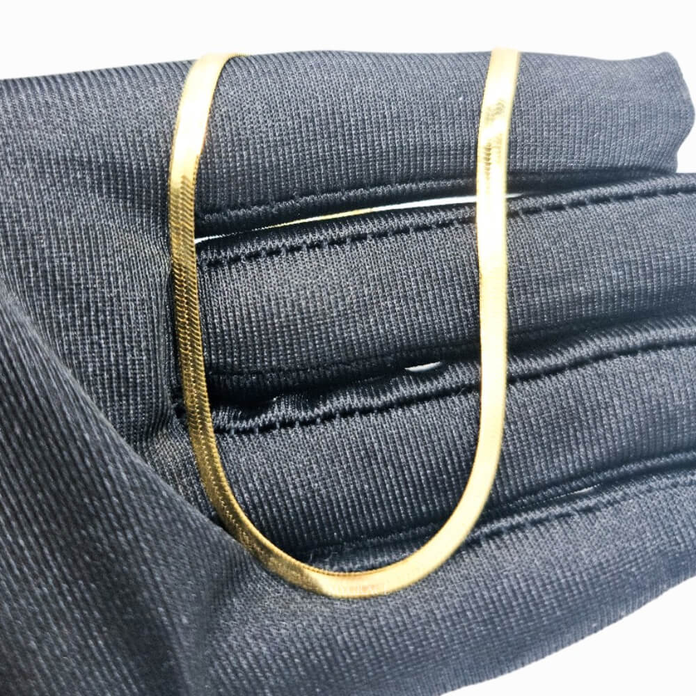 925 Sterling Silver Herringbone Necklace, Gold-Plated, 3 mm – MYGRACE