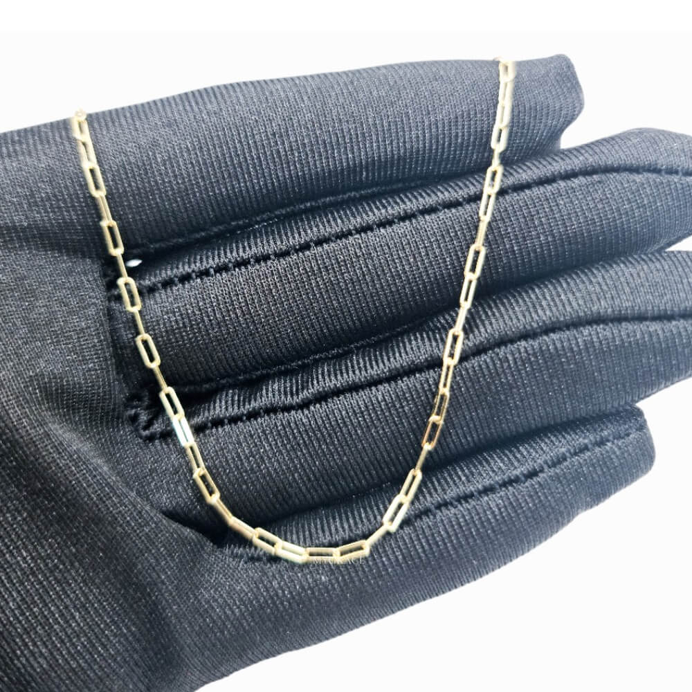 925 Sterling Silver Paperclip Necklace, Gold-Plated, 2 mm – MYGRACE