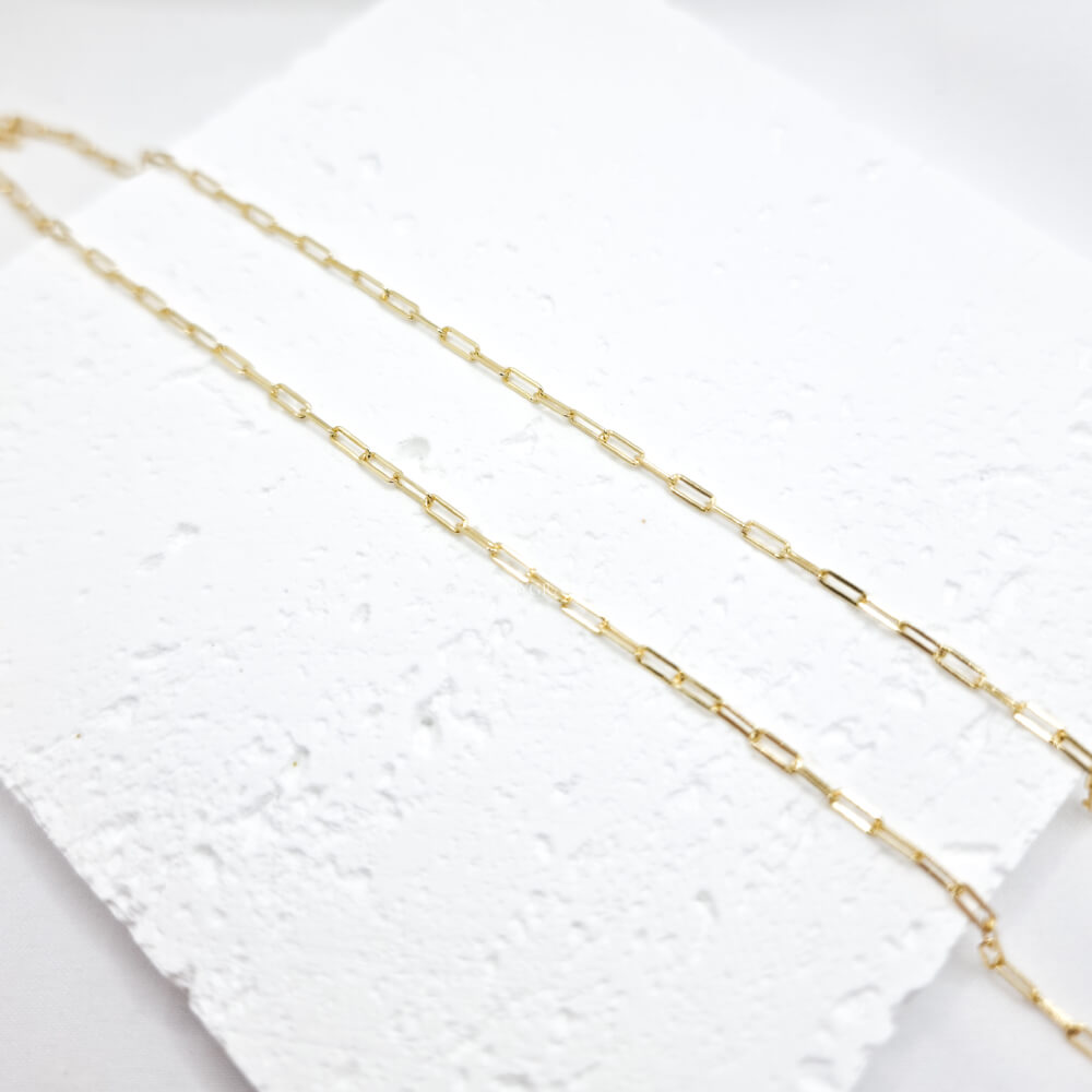 925 Sterling Silver Paperclip Necklace, Gold-Plated, 2 mm – MYGRACE