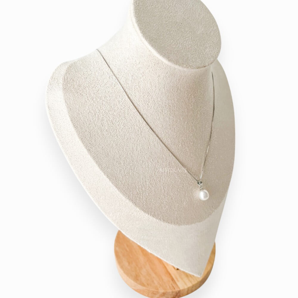 925 Sterling Silver Necklace with Natural Pearl Pendant (Detachable), White, Silver Chain, MYGRACE