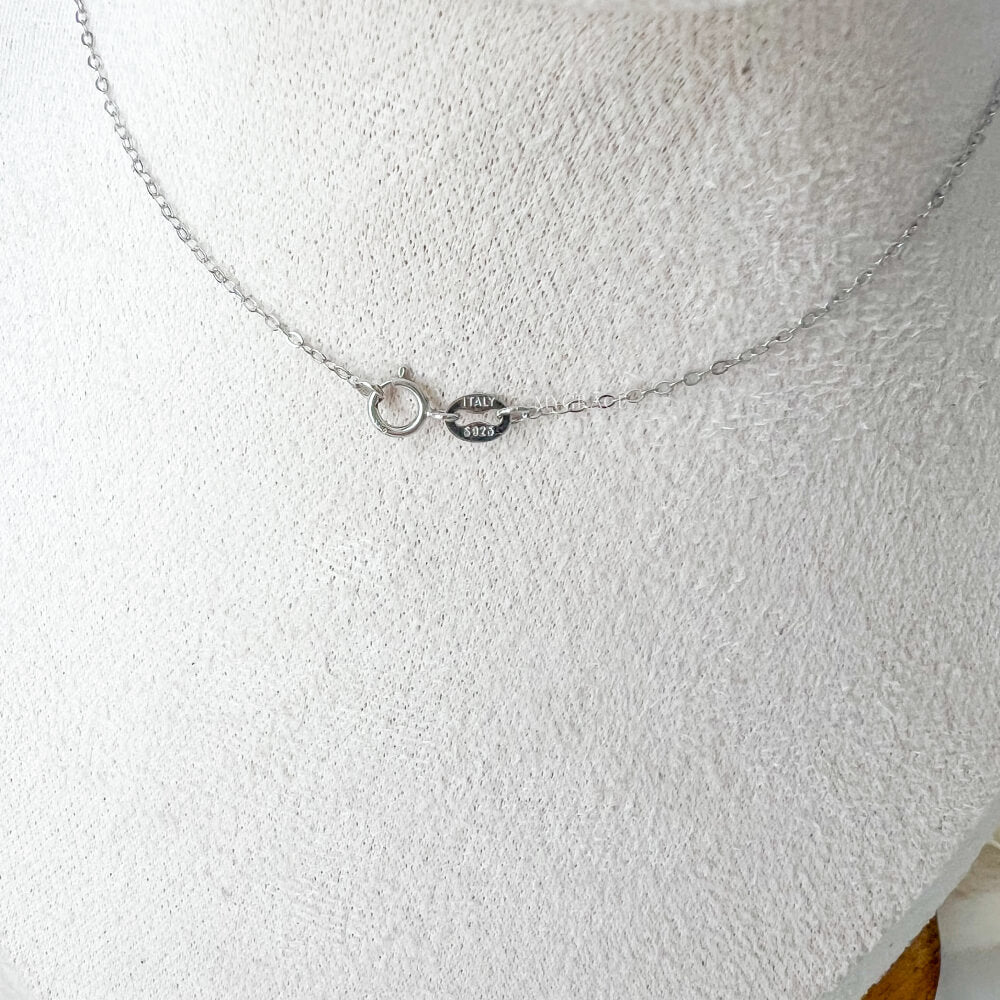 925 Sterling Silver Necklace, Silver, Rhodium-Plated, Round Zircon Pendant – MYGRACE