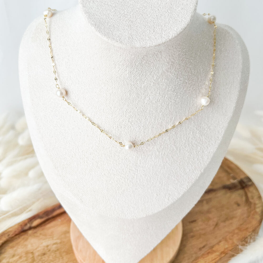 Colier perle naturale și argint 925, auriu, placat cu aur, MYGRACE