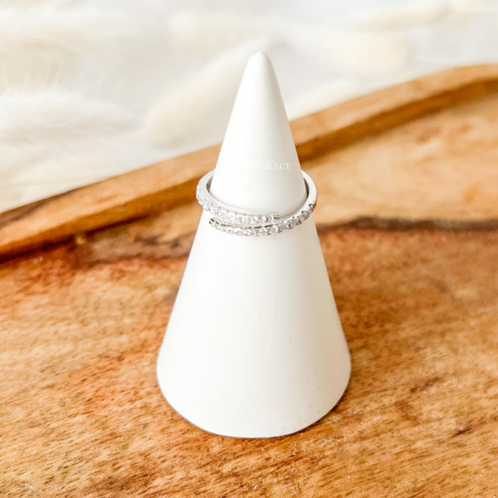 Silver Ring “Be Delicate”, 925 Sterling Silver, Decorated with Zirconia, Adjustable, MYGRACE