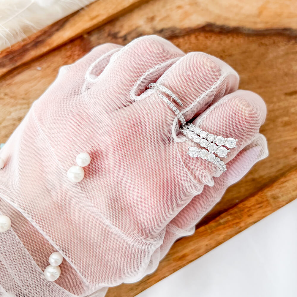 Silver Ring “Be Delicate”, 925 Sterling Silver, Decorated with Zirconia, Adjustable, MYGRACE