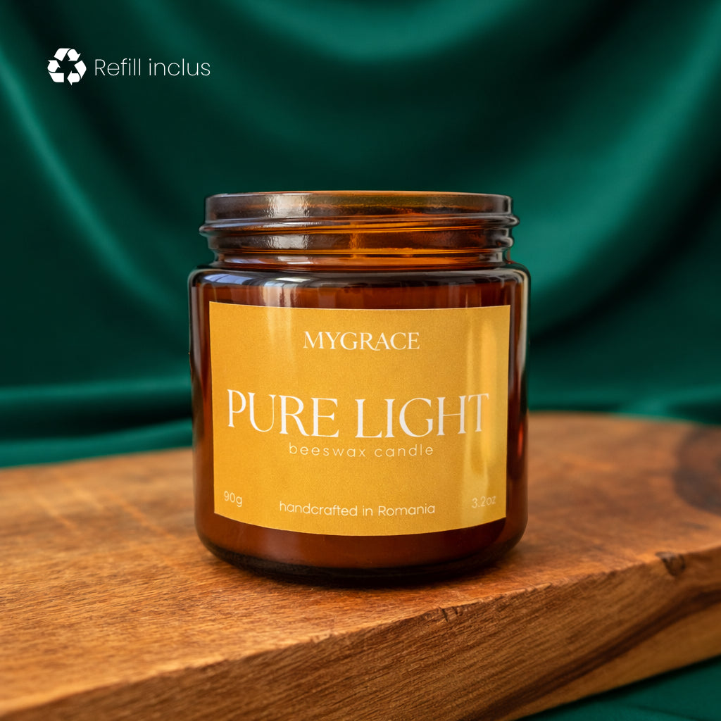 Lumânare din ceară de albine PURE LIGHT - pură, fără parfum