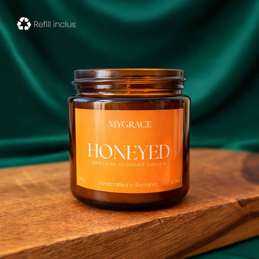 Lumânare din ceară de albine HONEYED - dulce și reconfortant, lapte și miere