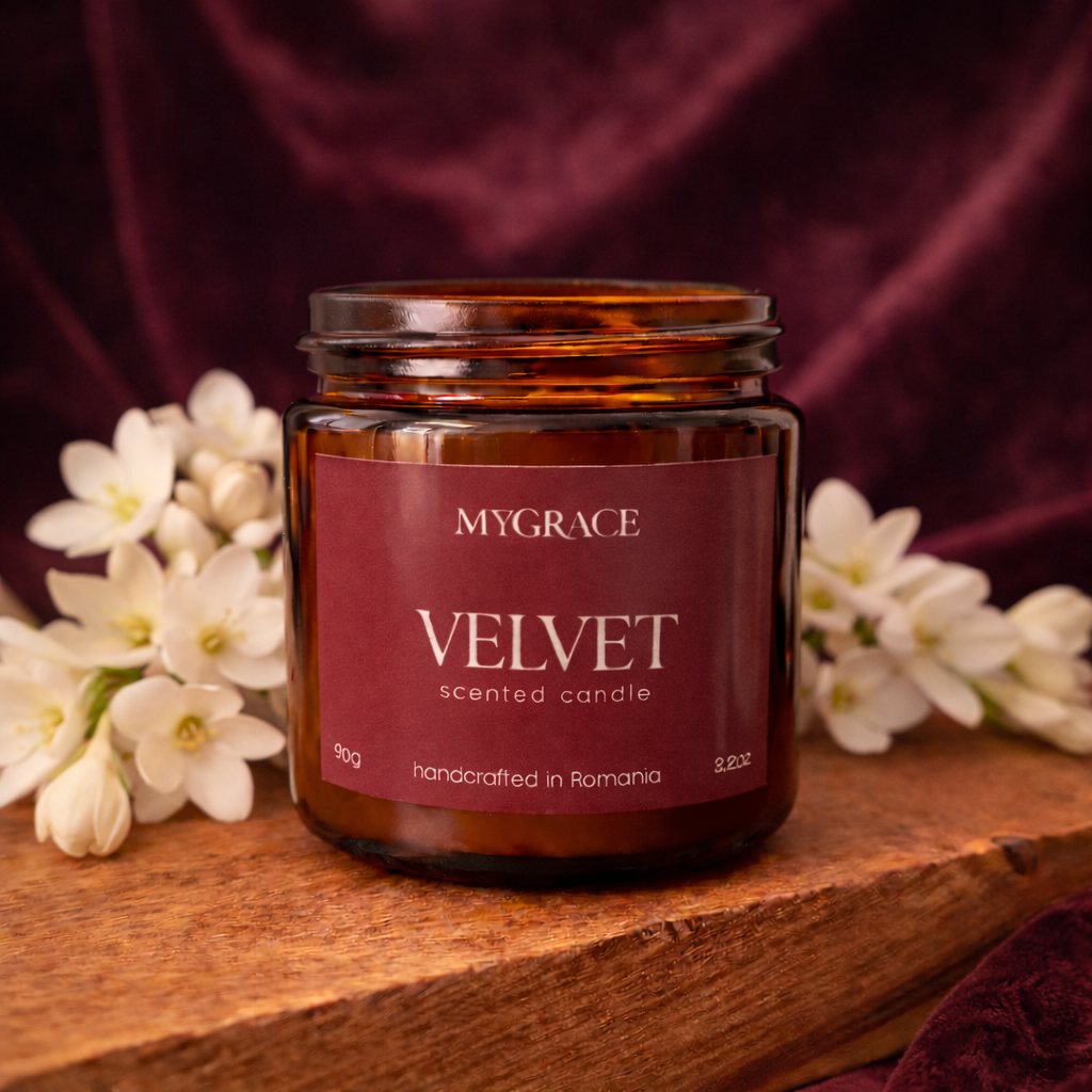 Lumânare parfumată floral elegant, tuberoză catifelată