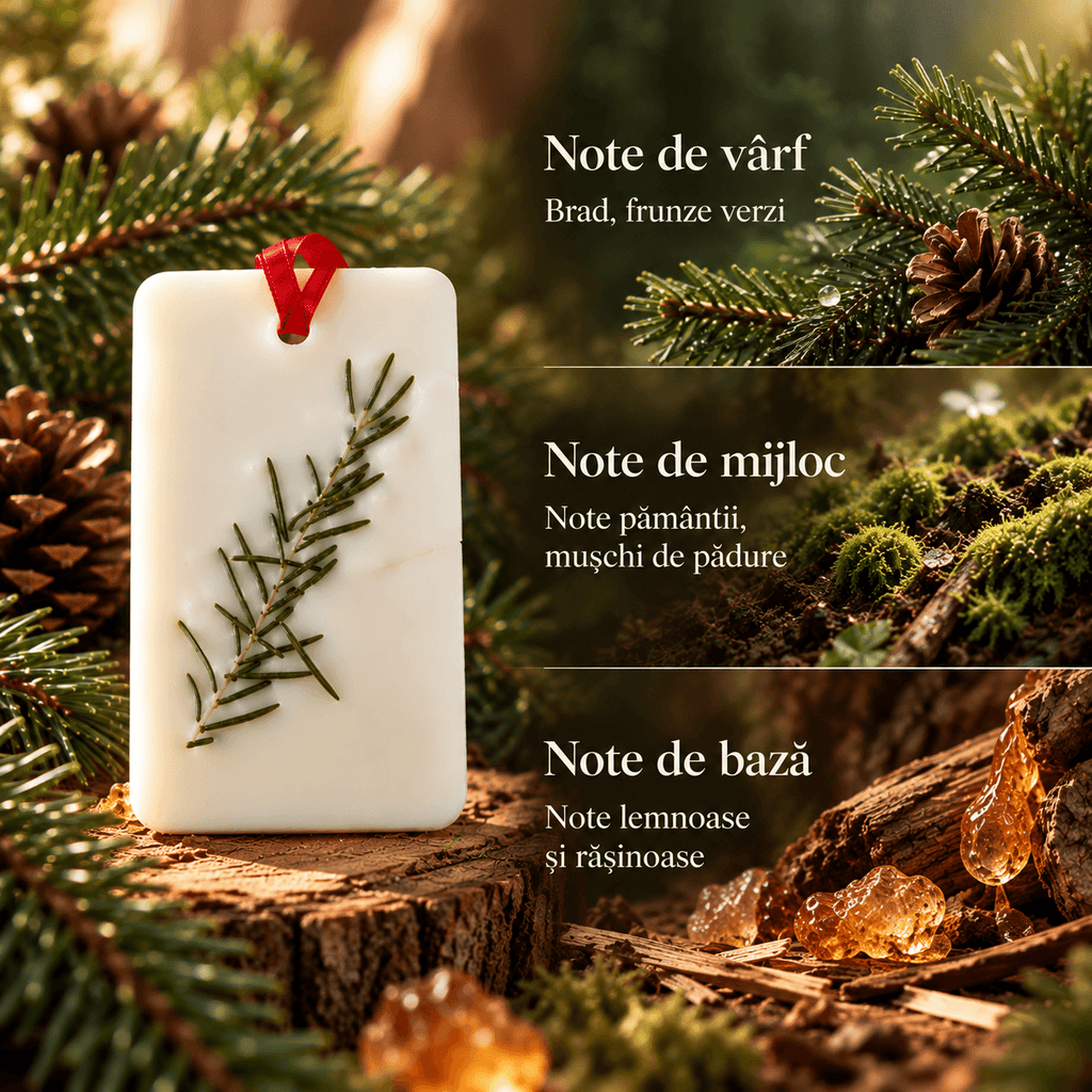 Profilul olfactiv al odorizantului de dulap PICEA de la MYGRACE - note lemnoase, conifere, rășină.