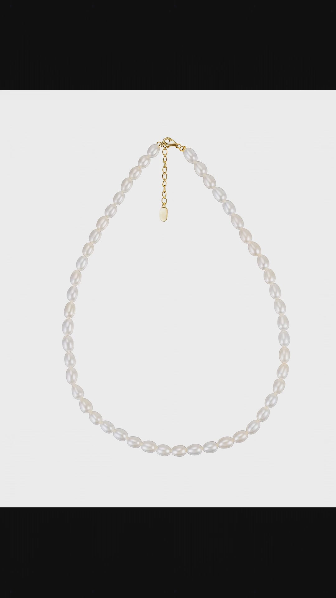 Colier perle naturale și argint 925, alb, placat cu aur, 5 mm, MYGRACE