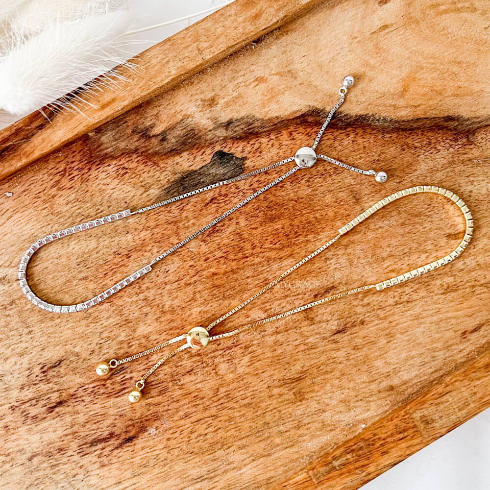 925 Sterling Silver Tennis Bracelet, Silver, Rhodium-Plated and Adorned with Zirconia, 2 mm, Adjustable – MYGRACE